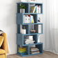 Wood Standard Bookcase Contemporary Style Open Back Bookshelf for Home Office Blue 23.6"L x 7.9"W x 62.2"H Clearhalo 'Bookcases' 'Furniture' 'furniture_bookcases' 'Office Furniture' 4970470