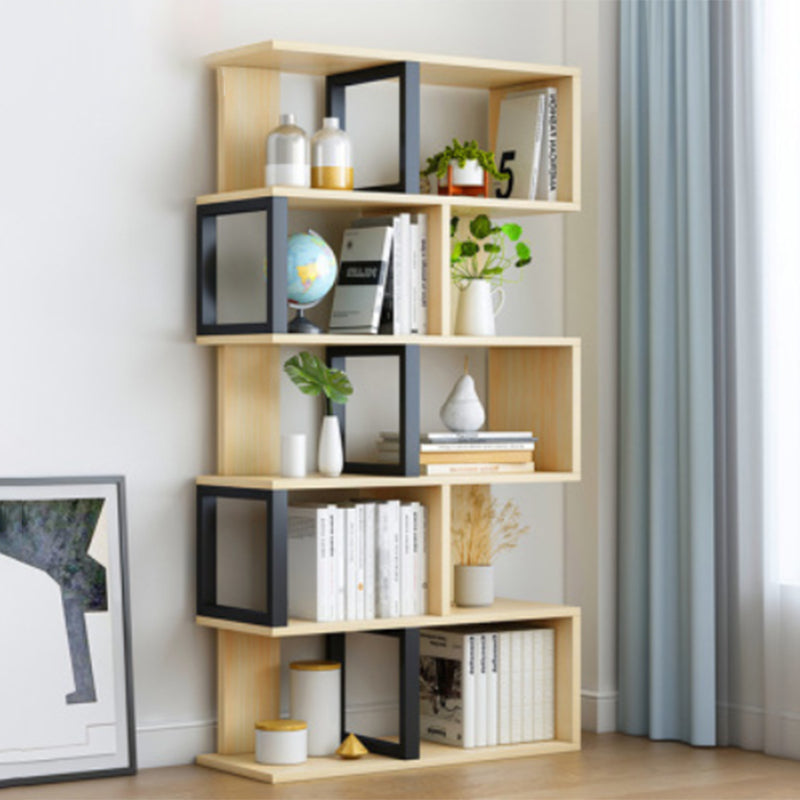 Wood Standard Bookcase Contemporary Style Open Back Bookshelf for Home Office Clearhalo 'Bookcases' 'Furniture' 'furniture_bookcases' 'Office Furniture' 4970476
