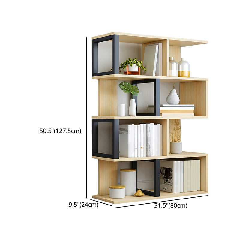 Wood Standard Bookcase Contemporary Style Open Back Bookshelf for Home Office Clearhalo 'Bookcases' 'Furniture' 'furniture_bookcases' 'Office Furniture' 4970485