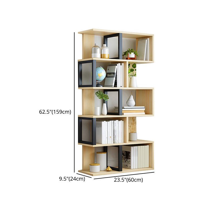 Wood Standard Bookcase Contemporary Style Open Back Bookshelf for Home Office Clearhalo 'Bookcases' 'Furniture' 'furniture_bookcases' 'Office Furniture' 4970486