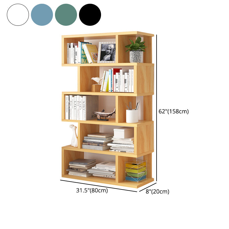 Wood Standard Bookcase Contemporary Style Open Back Bookshelf for Home Office Clearhalo 'Bookcases' 'Furniture' 'furniture_bookcases' 'Office Furniture' 4970488