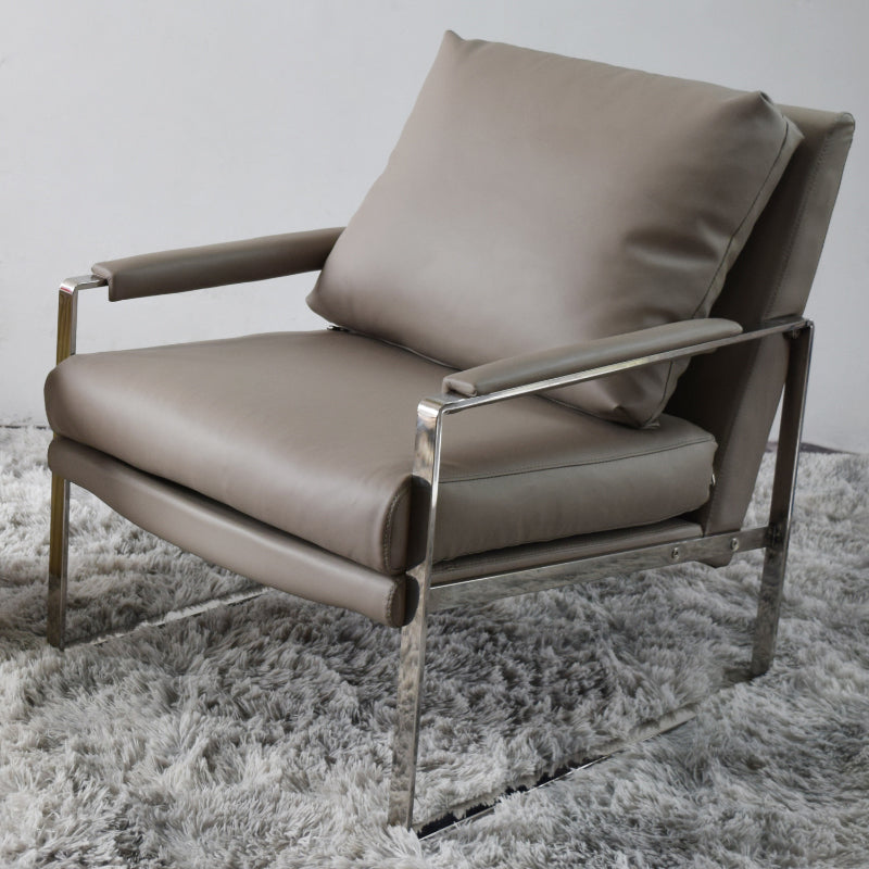 Bonded Leather/Linen Arm Chair 27.5 "L x 34.2"W x 31.4"H Arms Included Chair Coffee Black Clearhalo 'Accent Chairs' 'accent_chairs' 'Chairs & Seating' 'furn' 'furn_accent_chairs' 'Furniture' 'furniture_accent_chairs' 'Living Room Furniture' 4970549