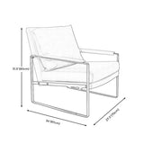 Bonded Leather/Linen Arm Chair 27.5 "L x 34.2"W x 31.4"H Arms Included Chair Clearhalo 'Accent Chairs' 'accent_chairs' 'Chairs & Seating' 'furn' 'furn_accent_chairs' 'Furniture' 'furniture_accent_chairs' 'Living Room Furniture' 4970559