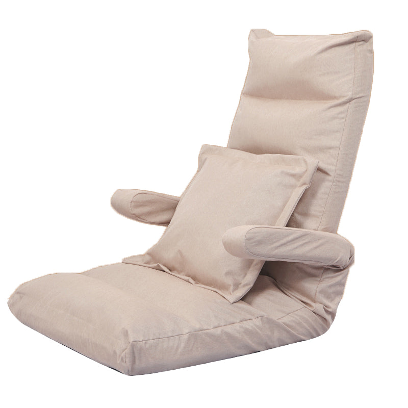 Faux Leather/Linen Chair 20.8 "L x 21.6"W x 25.9"H Convertible Chair Khaki Clearhalo 'Accent Chairs' 'accent_chairs' 'Chairs & Seating' 'furn' 'furn_accent_chairs' 'Furniture' 'furniture_accent_chairs' 'Living Room Furniture' 4970562