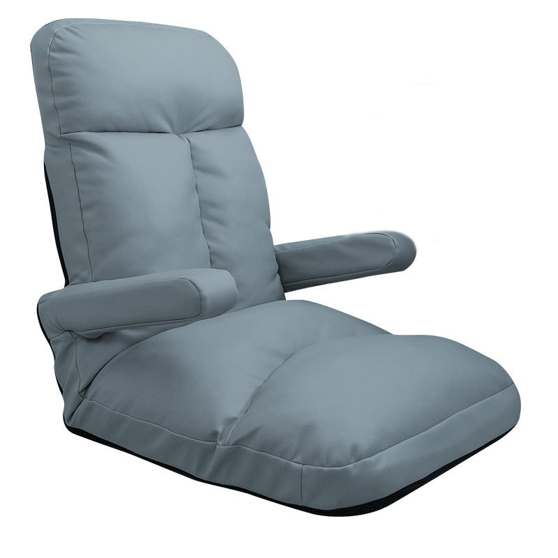 Faux Leather/Linen Chair 20.8 "L x 21.6"W x 25.9"H Convertible Chair Airy Blue Clearhalo 'Accent Chairs' 'accent_chairs' 'Chairs & Seating' 'furn' 'furn_accent_chairs' 'Furniture' 'furniture_accent_chairs' 'Living Room Furniture' 4970566