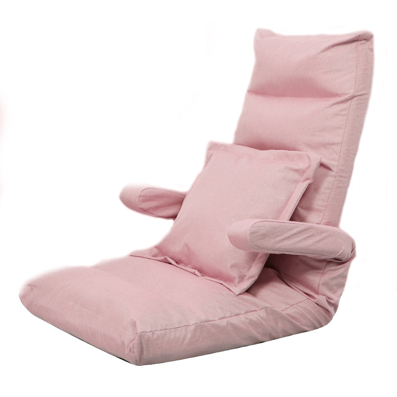 Faux Leather/Linen Chair 20.8 "L x 21.6"W x 25.9"H Convertible Chair Pink Clearhalo 'Accent Chairs' 'accent_chairs' 'Chairs & Seating' 'furn' 'furn_accent_chairs' 'Furniture' 'furniture_accent_chairs' 'Living Room Furniture' 4970570