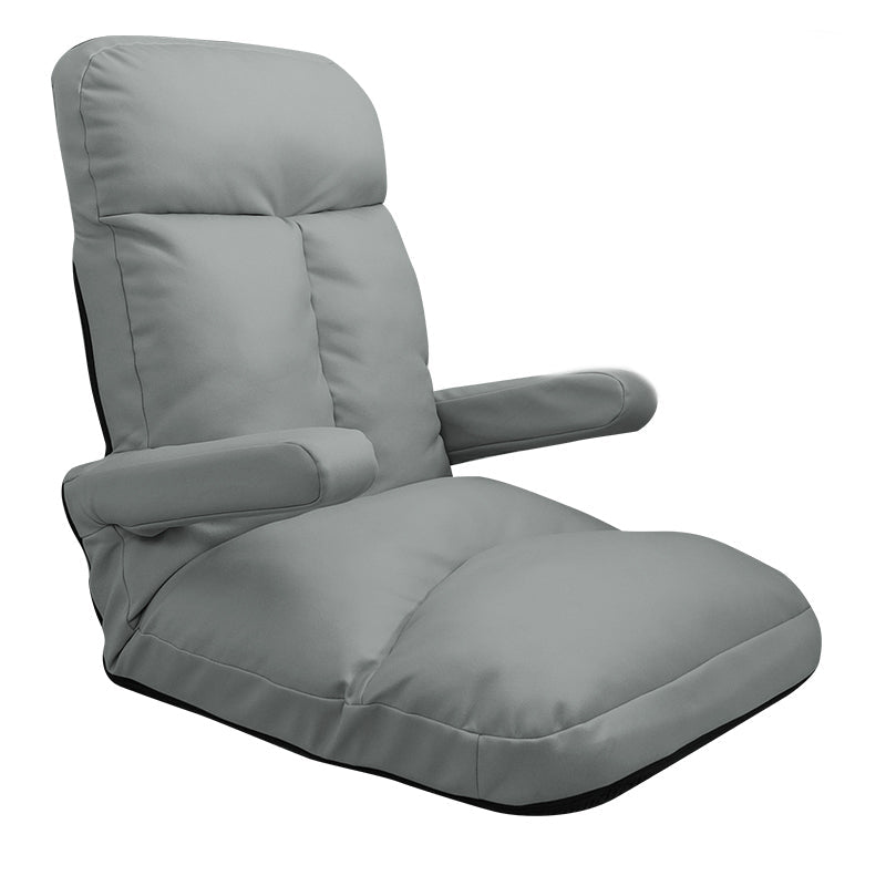 Faux Leather/Linen Chair 20.8 "L x 21.6"W x 25.9"H Convertible Chair Light Gray Clearhalo 'Accent Chairs' 'accent_chairs' 'Chairs & Seating' 'furn' 'furn_accent_chairs' 'Furniture' 'furniture_accent_chairs' 'Living Room Furniture' 4970571