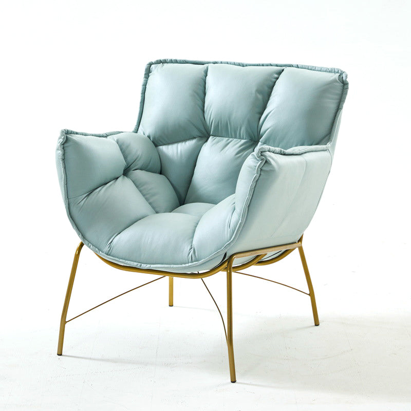 28.3"Wide Contemporary Faux Leather Accent Armchair with Flared Arms Blue Brass Gold Clearhalo 'Accent Chairs' 'accent_chairs' 'Chairs & Seating' 'furn' 'furn_accent_chairs' 'Furniture' 'furniture_accent_chairs' 'Living Room Furniture' 4970581