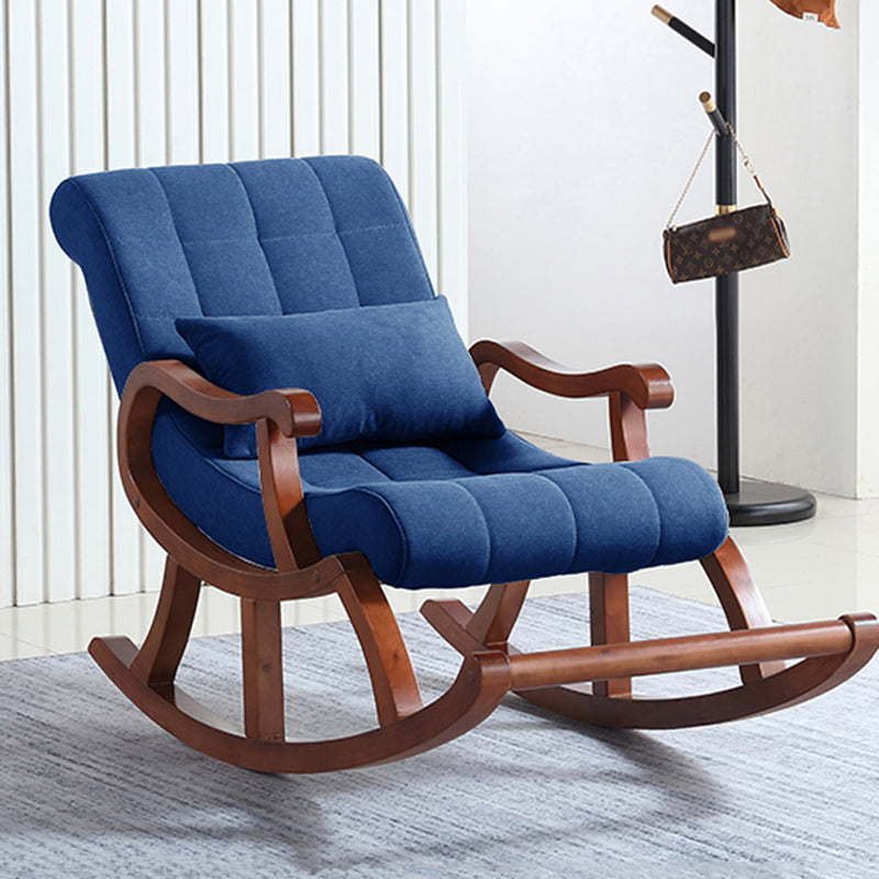 26.37" L x 49.21" W x 35.03" H Lounge Chair Solid Wood Accent Chair for Living Room Dark Blue Clearhalo 'Accent Chairs' 'accent_chairs' 'Chairs & Seating' 'furn' 'furn_accent_chairs' 'Furniture' 'furniture_accent_chairs' 'Living Room Furniture' 4970590