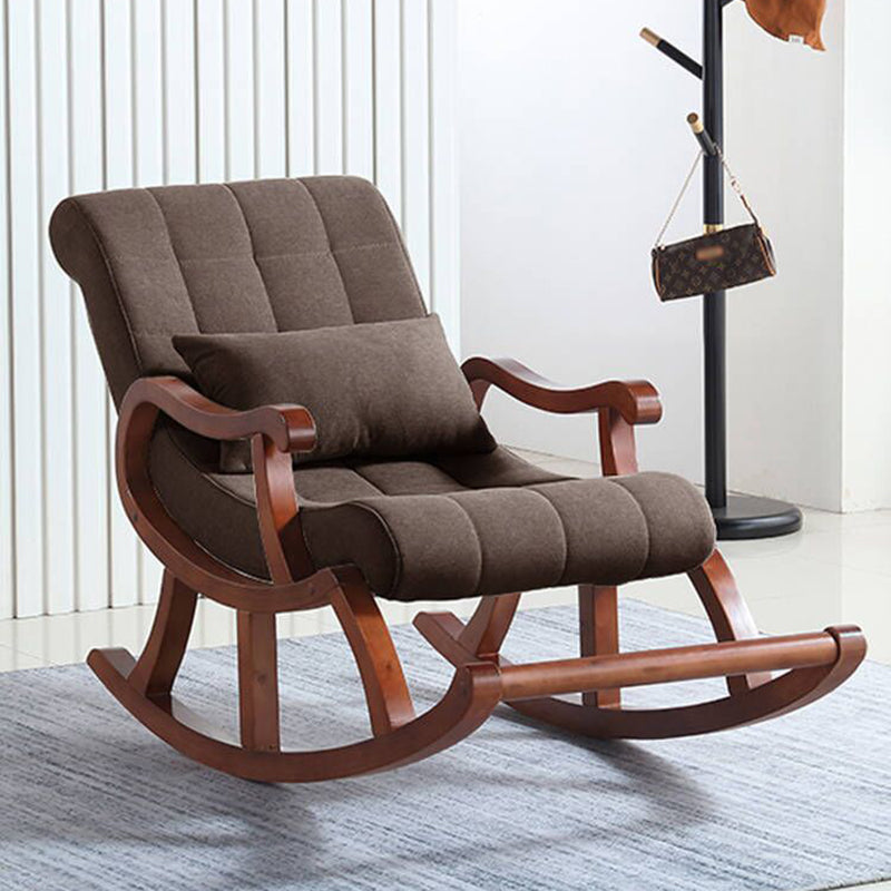 26.37" L x 49.21" W x 35.03" H Lounge Chair Solid Wood Accent Chair for Living Room Dark Coffee Clearhalo 'Accent Chairs' 'accent_chairs' 'Chairs & Seating' 'furn' 'furn_accent_chairs' 'Furniture' 'furniture_accent_chairs' 'Living Room Furniture' 4970591