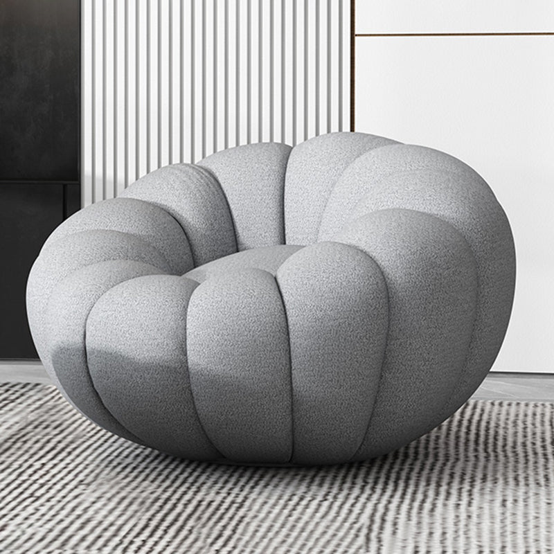 Faux Leather/Faux Fur Chair 37.4" L x 37.4" W x 25.6" H Convertible Chair Faux Leather Gray Without Ottoman Clearhalo 'Accent Chairs' 'accent_chairs' 'Chairs & Seating' 'furn' 'furn_accent_chairs' 'Furniture' 'furniture_accent_chairs' 'Living Room Furniture' 4970608