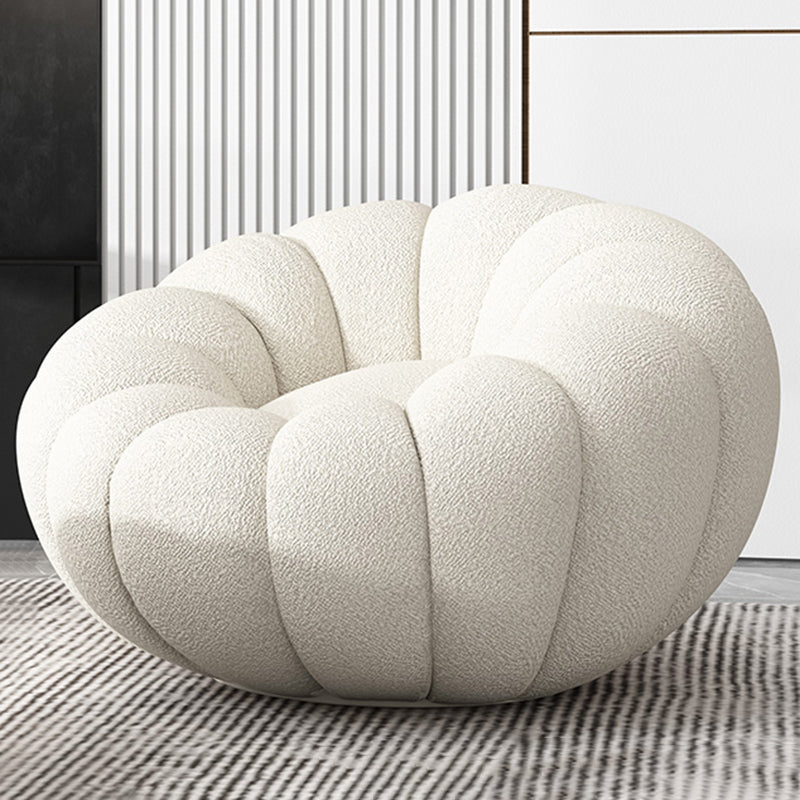 Faux Leather/Faux Fur Chair 37.4" L x 37.4" W x 25.6" H Convertible Chair Wool White Without Ottoman Clearhalo 'Accent Chairs' 'accent_chairs' 'Chairs & Seating' 'furn' 'furn_accent_chairs' 'Furniture' 'furniture_accent_chairs' 'Living Room Furniture' 4970613