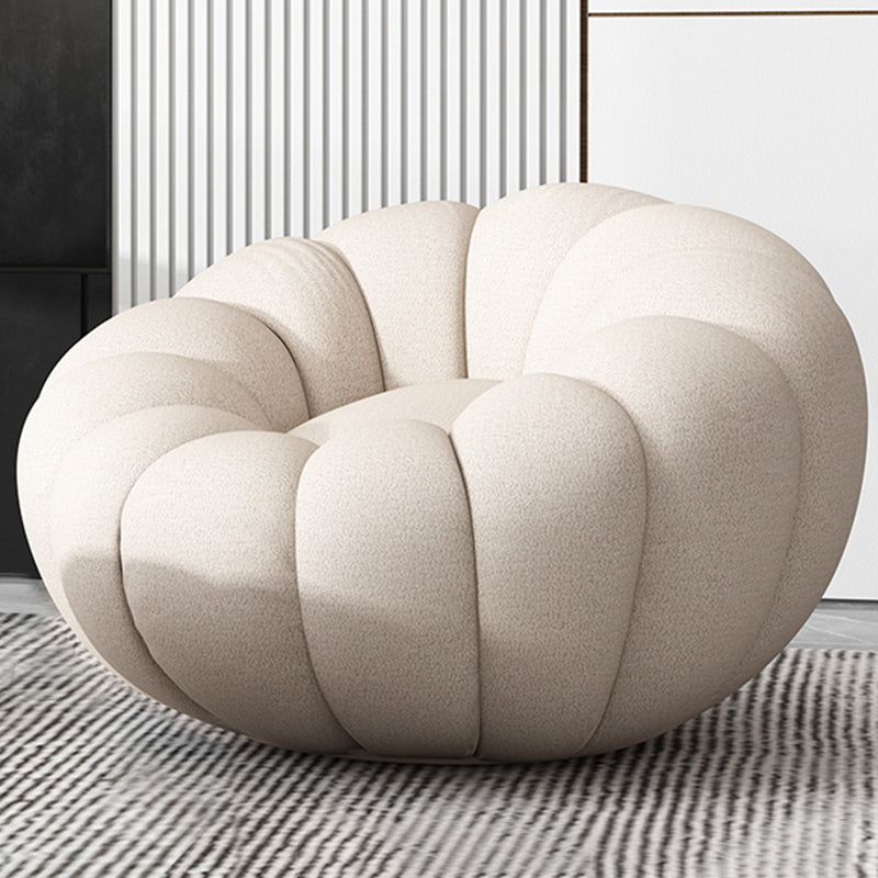 Faux Leather/Faux Fur Chair 37.4" L x 37.4" W x 25.6" H Convertible Chair Faux Leather White Without Ottoman Clearhalo 'Accent Chairs' 'accent_chairs' 'Chairs & Seating' 'furn' 'furn_accent_chairs' 'Furniture' 'furniture_accent_chairs' 'Living Room Furniture' 4970615