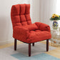 24.80" L x 25.59" W x 37.79" H Linen Convertible Chair Four-Leg Solid Wood Accent Chair Orange Red Clearhalo 'Accent Chairs' 'accent_chairs' 'Chairs & Seating' 'furn' 'furn_accent_chairs' 'Furniture' 'furniture_accent_chairs' 'Living Room Furniture' 4970624
