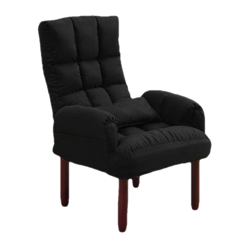 24.80" L x 25.59" W x 37.79" H Linen Convertible Chair Four-Leg Solid Wood Accent Chair Clearhalo 'Accent Chairs' 'accent_chairs' 'Chairs & Seating' 'furn' 'furn_accent_chairs' 'Furniture' 'furniture_accent_chairs' 'Living Room Furniture' 4970627