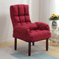 24.80" L x 25.59" W x 37.79" H Linen Convertible Chair Four-Leg Solid Wood Accent Chair Burgundy Clearhalo 'Accent Chairs' 'accent_chairs' 'Chairs & Seating' 'furn' 'furn_accent_chairs' 'Furniture' 'furniture_accent_chairs' 'Living Room Furniture' 4970628