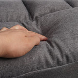 24.80" L x 25.59" W x 37.79" H Linen Convertible Chair Four-Leg Solid Wood Accent Chair Clearhalo 'Accent Chairs' 'accent_chairs' 'Chairs & Seating' 'furn' 'furn_accent_chairs' 'Furniture' 'furniture_accent_chairs' 'Living Room Furniture' 4970631