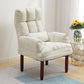 24.80" L x 25.59" W x 37.79" H Linen Convertible Chair Four-Leg Solid Wood Accent Chair Off-White Clearhalo 'Accent Chairs' 'accent_chairs' 'Chairs & Seating' 'furn' 'furn_accent_chairs' 'Furniture' 'furniture_accent_chairs' 'Living Room Furniture' 4970636