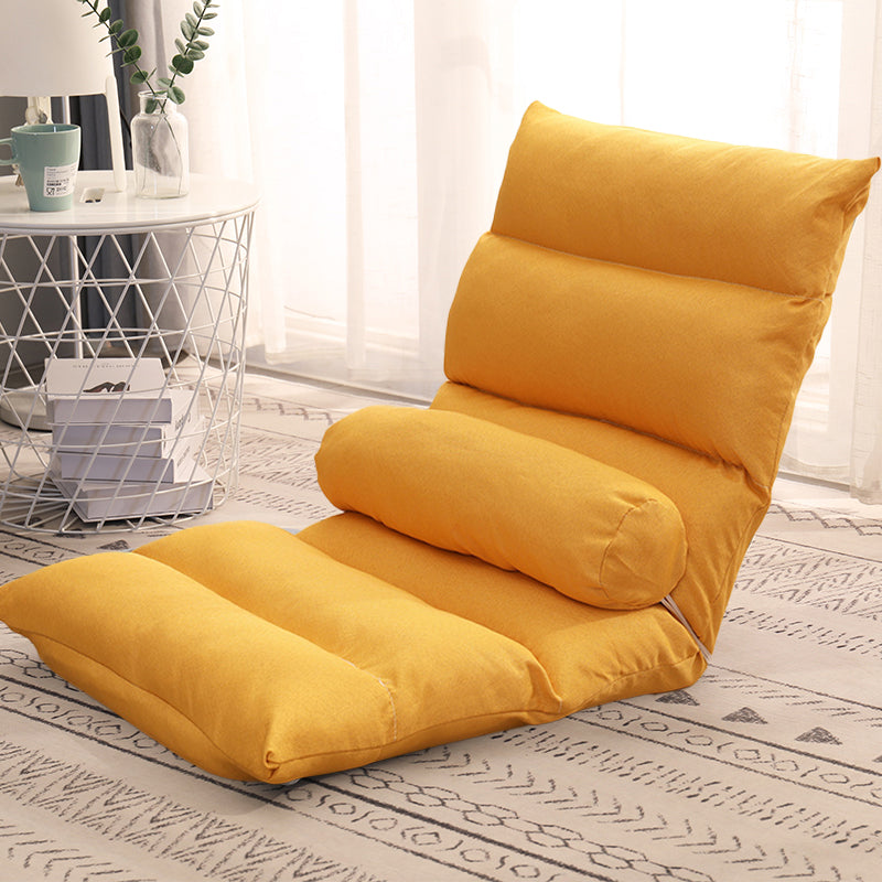 Fabric Slipper Convertible Chair 39.3" L x 21.6" W x 21.6" H Chair for Bedroom Yellow Clearhalo 'Accent Chairs' 'accent_chairs' 'Chairs & Seating' 'furn' 'furn_accent_chairs' 'Furniture' 'furniture_accent_chairs' 'Living Room Furniture' 4970649