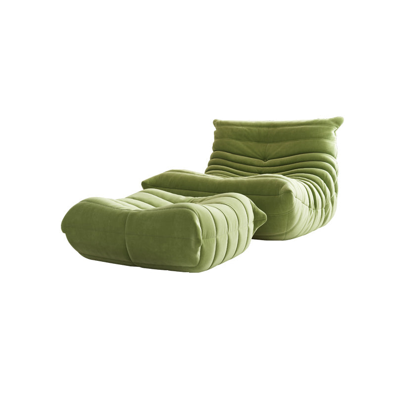 Fabric/Faux Leather Chair 33.4" L x 43.3" W x 30.3 " H Armless Chair for Living Room Green Clearhalo 'Accent Chairs' 'accent_chairs' 'Chairs & Seating' 'furn' 'furn_accent_chairs' 'Furniture' 'furniture_accent_chairs' 'Living Room Furniture' 4970664