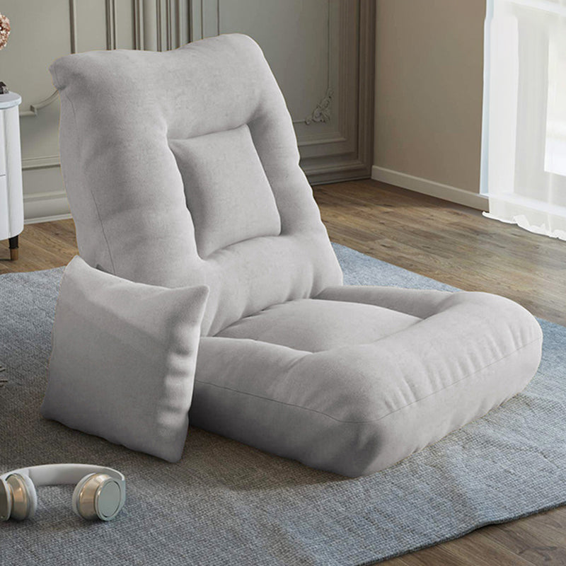 18.50" L x 19.68" W x 24.40" H Linen Accent Chair Armless Fade-Resistant Lounge Chair Light Gray Clearhalo 'Accent Chairs' 'accent_chairs' 'Chairs & Seating' 'Furniture' 'furniture_accent_chairs' 'Living Room Furniture' 4970678