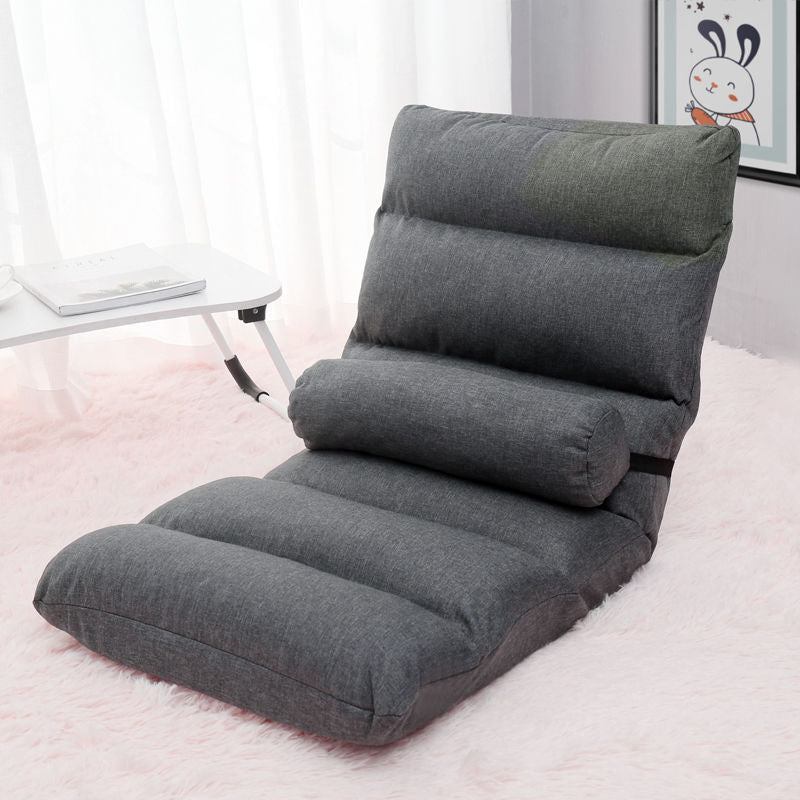 Fabric Slipper Chair 39.3" L x 21.6" W x 21.6" H Convertible Chair for Bedroom Gray Clearhalo 'Accent Chairs' 'accent_chairs' 'Chairs & Seating' 'furn' 'furn_accent_chairs' 'Furniture' 'furniture_accent_chairs' 'Living Room Furniture' 4970701