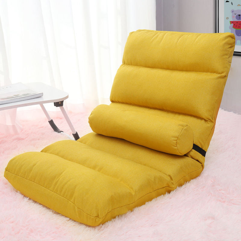 Fabric Slipper Chair 39.3" L x 21.6" W x 21.6" H Convertible Chair for Bedroom Yellow Clearhalo 'Accent Chairs' 'accent_chairs' 'Chairs & Seating' 'furn' 'furn_accent_chairs' 'Furniture' 'furniture_accent_chairs' 'Living Room Furniture' 4970706