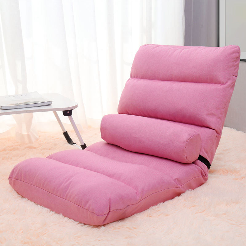 Fabric Slipper Chair 39.3" L x 21.6" W x 21.6" H Convertible Chair for Bedroom Pink Clearhalo 'Accent Chairs' 'accent_chairs' 'Chairs & Seating' 'furn' 'furn_accent_chairs' 'Furniture' 'furniture_accent_chairs' 'Living Room Furniture' 4970707