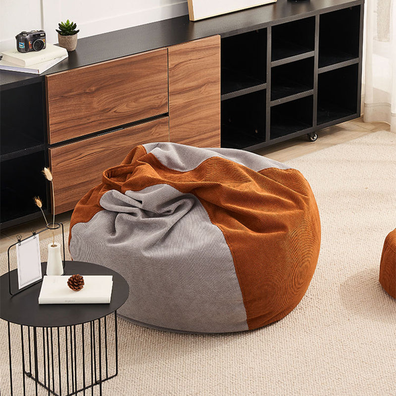 Corduroy Parsons Chair Convertible Stacking Chair for Living Room 31.5"L x 31.5"W x 20"H Orange Clearhalo 'Accent Chairs' 'accent_chairs' 'Chairs & Seating' 'furn' 'furn_accent_chairs' 'Furniture' 'furniture_accent_chairs' 'Living Room Furniture' 4970737