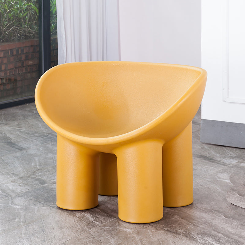 Four Leg Papasan Chair Armless Accent Chair with Fixed Back for Licing Room 33.5"L x 18"W x 25"H Yellow Clearhalo 'Accent Chairs' 'accent_chairs' 'Chairs & Seating' 'furn' 'furn_accent_chairs' 'Furniture' 'furniture_accent_chairs' 'Living Room Furniture' 4970756