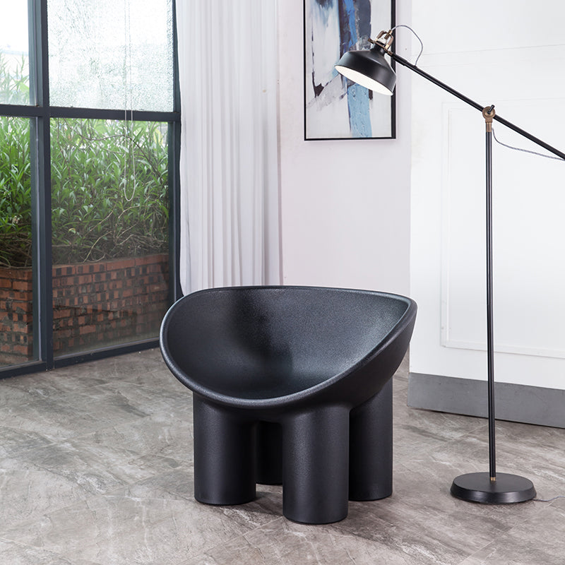 Four Leg Papasan Chair Armless Accent Chair with Fixed Back for Licing Room 25"L x 14"W x 18.5"H Black Clearhalo 'Accent Chairs' 'accent_chairs' 'Chairs & Seating' 'furn' 'furn_accent_chairs' 'Furniture' 'furniture_accent_chairs' 'Living Room Furniture' 4970757