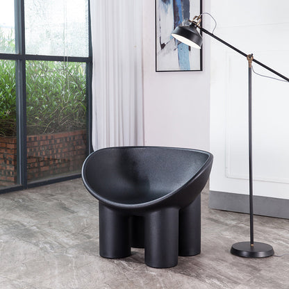 Four Leg Papasan Chair Armless Accent Chair with Fixed Back for Licing Room 25"L x 14"W x 18.5"H Black Clearhalo 'Accent Chairs' 'accent_chairs' 'Chairs & Seating' 'furn' 'furn_accent_chairs' 'Furniture' 'furniture_accent_chairs' 'Living Room Furniture' 4970757