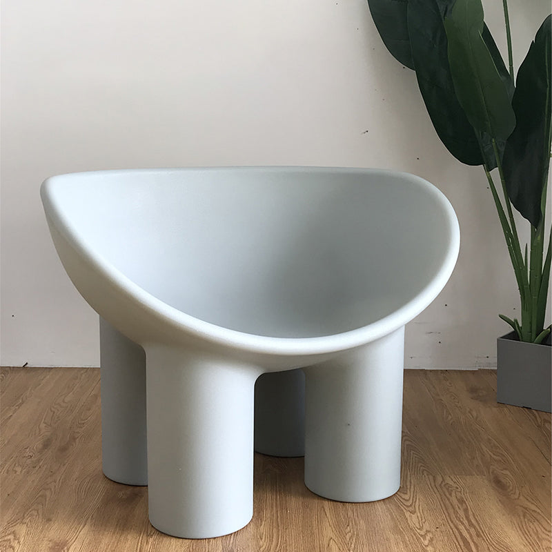 Four Leg Papasan Chair Armless Accent Chair with Fixed Back for Licing Room 33.5"L x 18"W x 25"H Grey Clearhalo 'Accent Chairs' 'accent_chairs' 'Chairs & Seating' 'furn' 'furn_accent_chairs' 'Furniture' 'furniture_accent_chairs' 'Living Room Furniture' 4970767