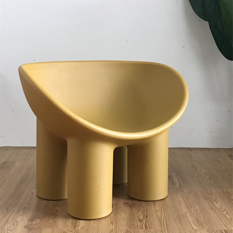 Four Leg Papasan Chair Armless Accent Chair with Fixed Back for Licing Room Ginger Clearhalo 'Accent Chairs' 'accent_chairs' 'Chairs & Seating' 'furn' 'furn_accent_chairs' 'Furniture' 'furniture_accent_chairs' 'Living Room Furniture' 4970770