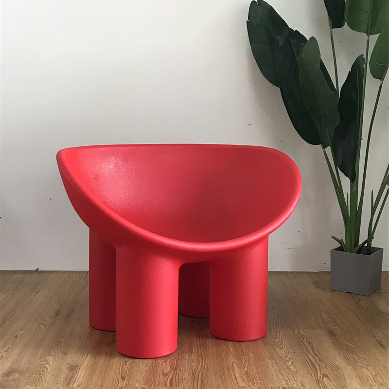 Four Leg Papasan Chair Armless Accent Chair with Fixed Back for Licing Room 33.5"L x 18"W x 25"H Red Clearhalo 'Accent Chairs' 'accent_chairs' 'Chairs & Seating' 'furn' 'furn_accent_chairs' 'Furniture' 'furniture_accent_chairs' 'Living Room Furniture' 4970771