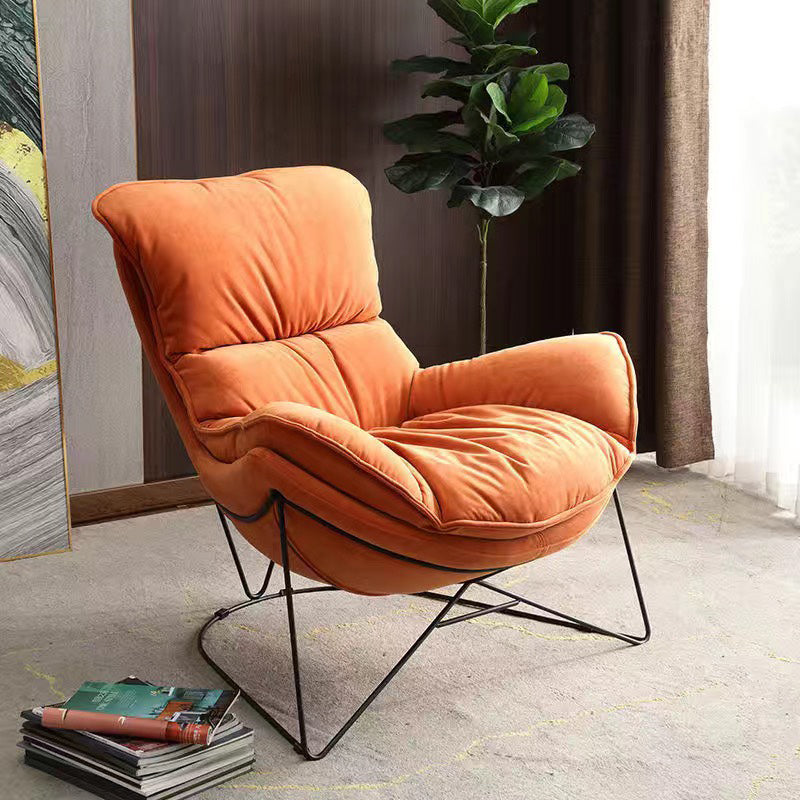 26.77" L x 37.40" W x 34.64" H Reclining Armless Lounge Chair with Sewn Pillow Back Clearhalo 'Accent Chairs' 'accent_chairs' 'Chairs & Seating' 'furn' 'furn_accent_chairs' 'Furniture' 'furniture_accent_chairs' 'Living Room Furniture' 4970775