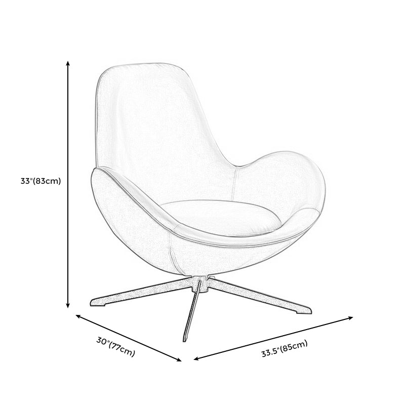 Faux Leather Slipper Chair 33.4" L x 30.3 " W x 20.8 " H Stacking Chair for Bedroom Clearhalo 'Accent Chairs' 'accent_chairs' 'Chairs & Seating' 'furn' 'furn_accent_chairs' 'Furniture' 'furniture_accent_chairs' 'Living Room Furniture' 4970805