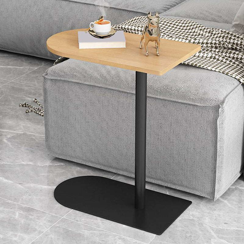Modern Pedestal End Side Table Mental Sofa Side End Table for Living Room 24"H x 20"L x 12"W Black Natural Clearhalo 'Coffee & Accent Tables' 'End & Side Tables' 'end_side_table' 'Furniture' 'furniture_end_side_table' 'Living Room Furniture' 4970811