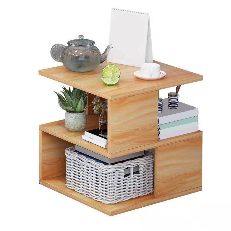 Wooden Craft Wood-based Panel with Wheel Base in Black/wood Color Side Table Clearhalo 'Coffee & Accent Tables' 'End & Side Tables' 'end_side_table' 'end_side_tables' 'furn' 'furn_end_side_tables' 'Furniture' 'furniture_end_side_table' 'Living Room Furniture' 4970846