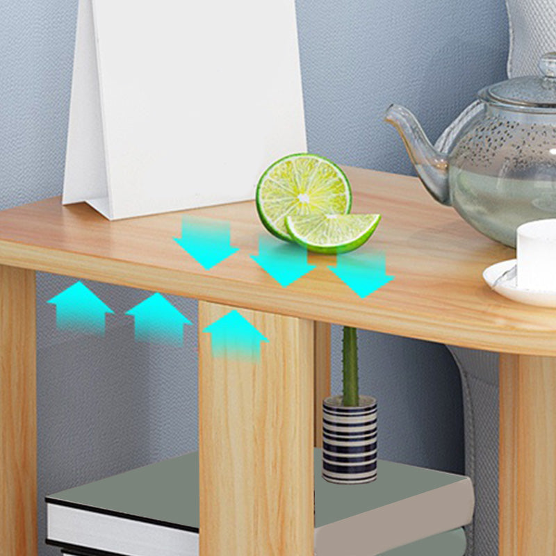 Wooden Craft Wood-based Panel with Wheel Base in Black/wood Color Side Table Clearhalo 'Coffee & Accent Tables' 'End & Side Tables' 'end_side_table' 'end_side_tables' 'furn' 'furn_end_side_tables' 'Furniture' 'furniture_end_side_table' 'Living Room Furniture' 4970849