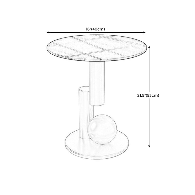 Modern Style Rock Slab Top with Black/gold Metal Work Base Side Table Clearhalo 'Coffee & Accent Tables' 'End & Side Tables' 'end_side_table' 'Furniture' 'furniture_end_side_table' 'Living Room Furniture' 4970887
