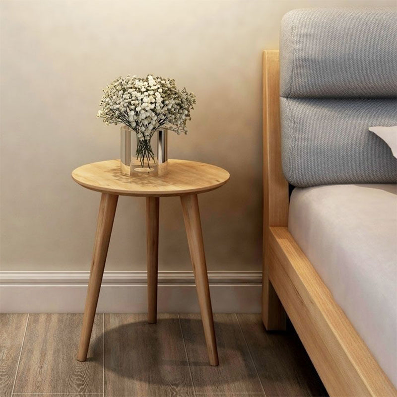 Solid Wood Nordic 3 Legs Side Table Natural/White Round End Table Natural Clearhalo 'Coffee & Accent Tables' 'End & Side Tables' 'end_side_table' 'end_side_tables' 'furn' 'furn_end_side_tables' 'Furniture' 'furniture_end_side_table' 'Living Room Furniture' 4970913