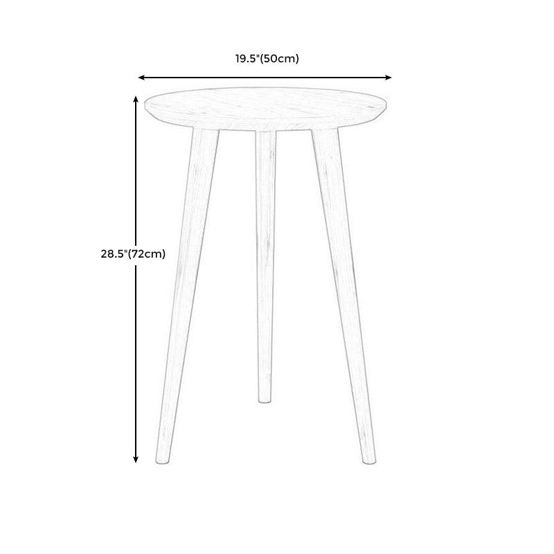 Solid Wood Nordic 3 Legs Side Table Natural/White Round End Table Clearhalo 'Coffee & Accent Tables' 'End & Side Tables' 'end_side_table' 'end_side_tables' 'furn' 'furn_end_side_tables' 'Furniture' 'furniture_end_side_table' 'Living Room Furniture' 4970931