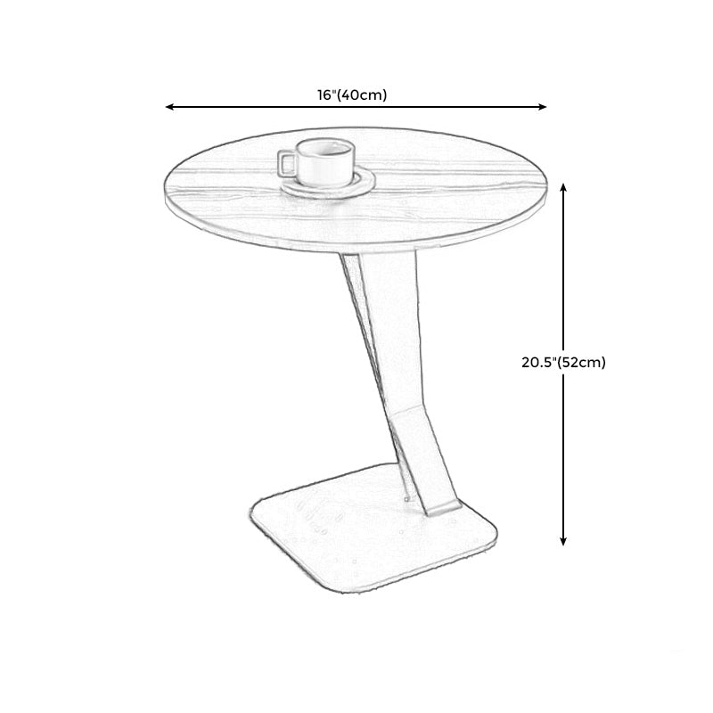 Marble Top End Table Mental Pedestal Sofa Side End Table for Living Room Clearhalo 'Coffee & Accent Tables' 'End & Side Tables' 'end_side_table' 'end_side_tables' 'furn' 'furn_end_side_tables' 'Furniture' 'furniture_end_side_table' 'Living Room Furniture' 4970948
