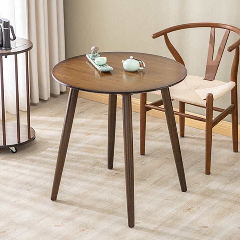 Scandinavian Brown/Natural Wood Top End Table 4 Legs Round Side Table Walnut Clearhalo 'Coffee & Accent Tables' 'End & Side Tables' 'end_side_table' 'Furniture' 'furniture_end_side_table' 'Living Room Furniture' 4970949
