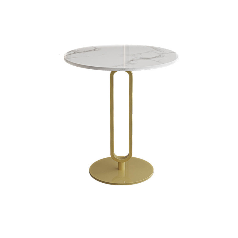 Modern Marble Top End Table Pedestal Round Sofa Side End Table for Living Room Gold White Clearhalo 'Coffee & Accent Tables' 'End & Side Tables' 'end_side_table' 'end_side_tables' 'furn' 'furn_end_side_tables' 'Furniture' 'furniture_end_side_table' 'Living Room Furniture' 4970975