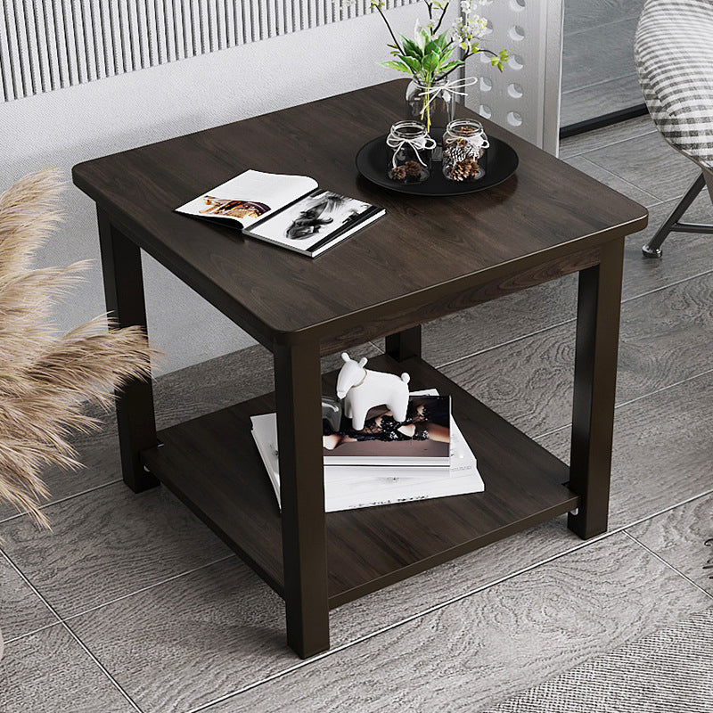 Scandinavian Wooden Geometric Side Table with Storage Shelf in Brown/Natural Clearhalo 'Coffee & Accent Tables' 'End & Side Tables' 'end_side_table' 'Furniture' 'furniture_end_side_table' 'Living Room Furniture' 4970981