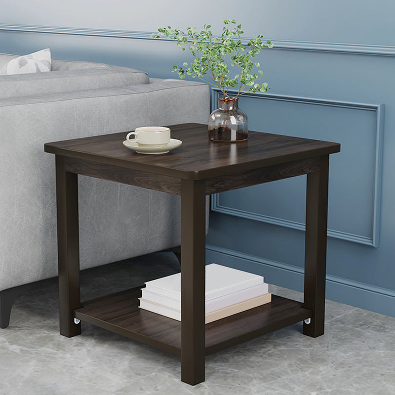 Scandinavian Wooden Geometric Side Table with Storage Shelf in Brown/Natural Clearhalo 'Coffee & Accent Tables' 'End & Side Tables' 'end_side_table' 'Furniture' 'furniture_end_side_table' 'Living Room Furniture' 4970983