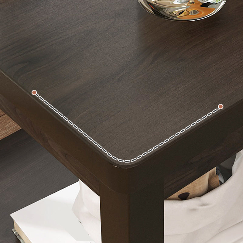 Scandinavian Wooden Geometric Side Table with Storage Shelf in Brown/Natural Clearhalo 'Coffee & Accent Tables' 'End & Side Tables' 'end_side_table' 'Furniture' 'furniture_end_side_table' 'Living Room Furniture' 4970985