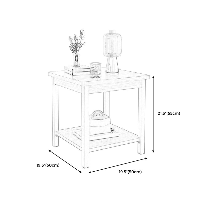 Scandinavian Wooden Geometric Side Table with Storage Shelf in Brown/Natural Clearhalo 'Coffee & Accent Tables' 'End & Side Tables' 'end_side_table' 'Furniture' 'furniture_end_side_table' 'Living Room Furniture' 4970989